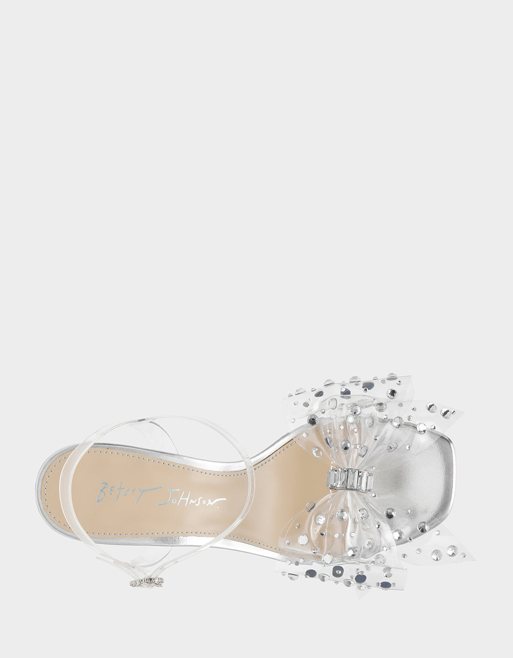 Betsey Johnson Everyday | PRATT Silver Women's Rhinestone Embellished Flower Heel