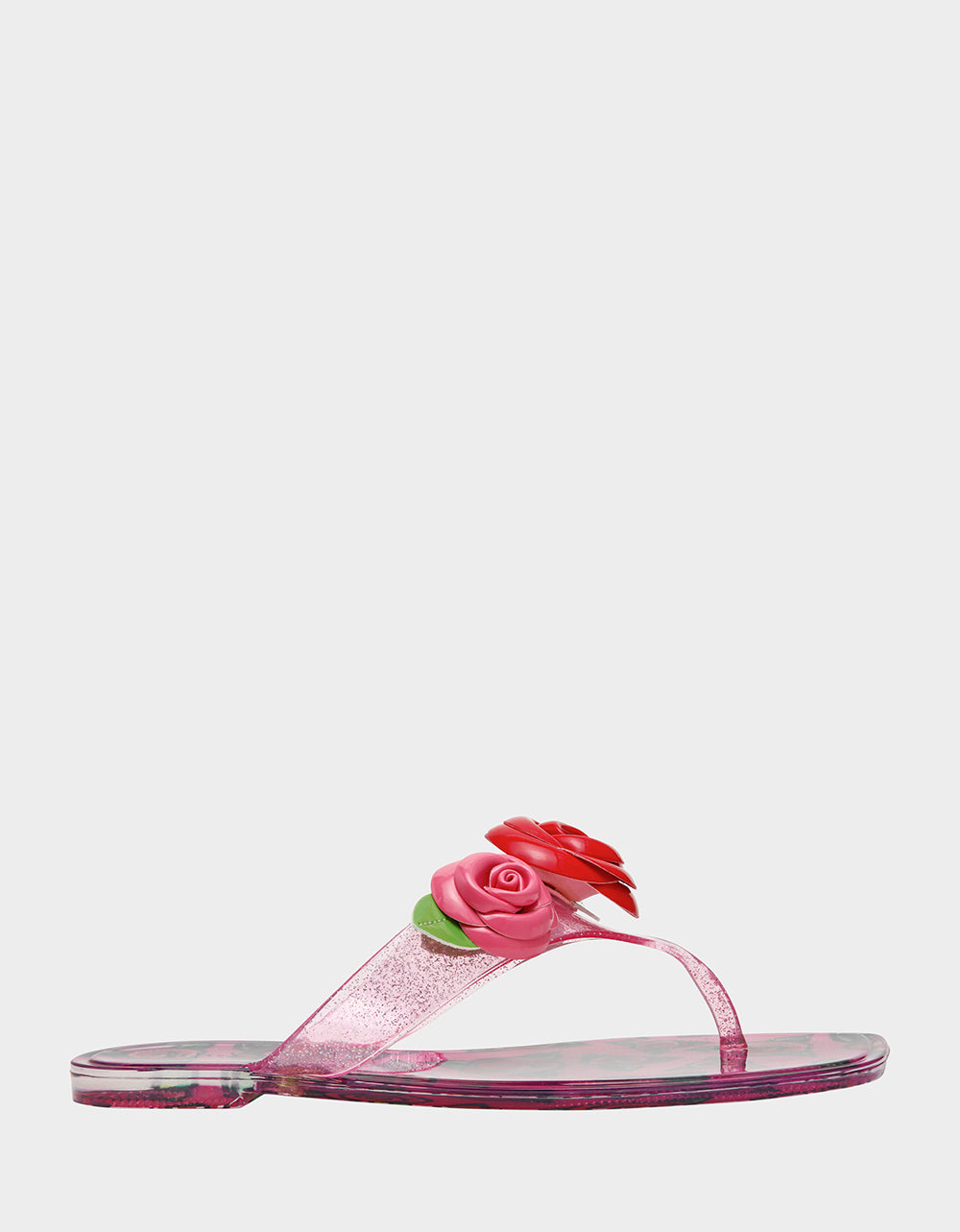 Betsey Johnson Deals | TREN01S5 FUSHIA ROSE Jelly Thong Strappy Women's Sandal