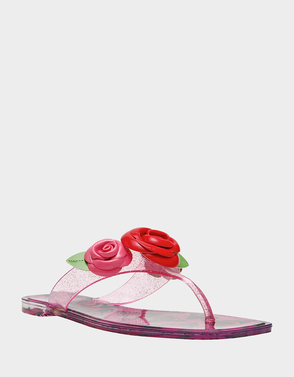 Betsey Johnson Deals | TREN01S5 FUSHIA ROSE Jelly Thong Strappy Women's Sandal