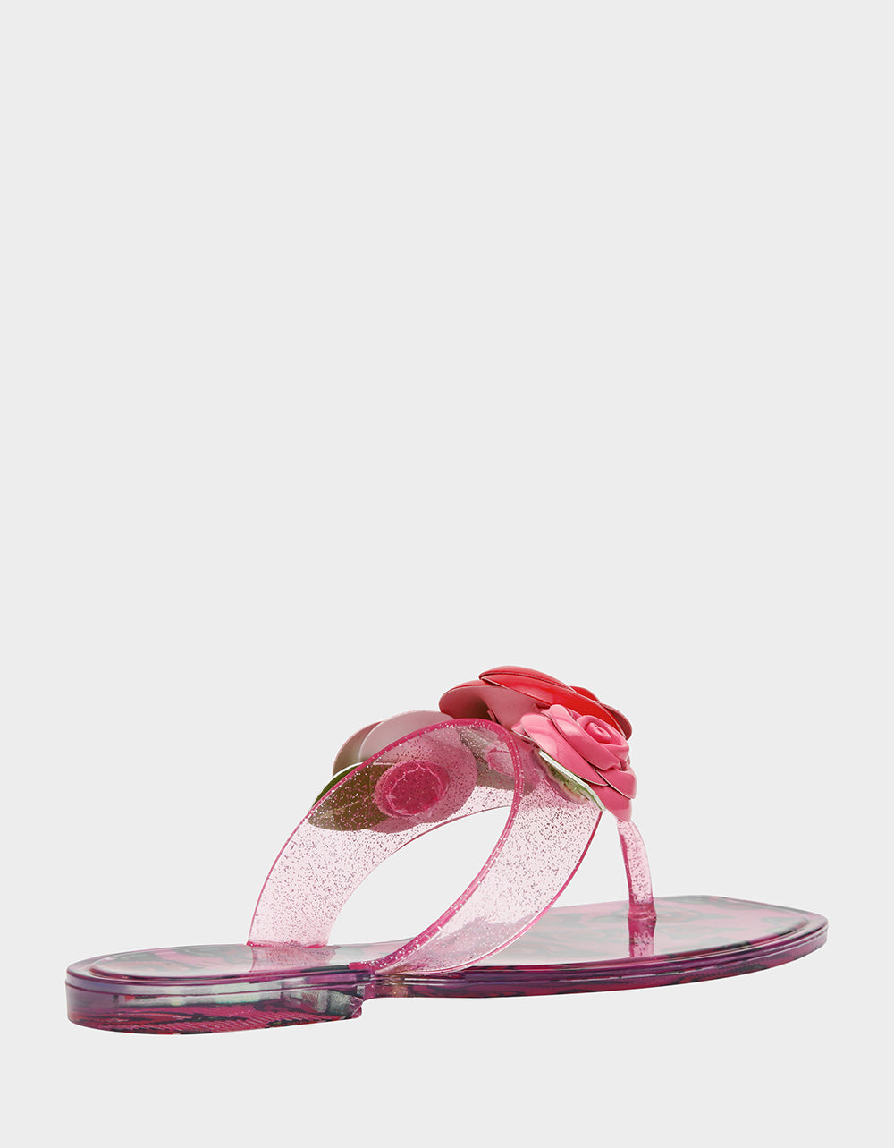 Betsey Johnson Deals | TREN01S5 FUSHIA ROSE Jelly Thong Strappy Women's Sandal