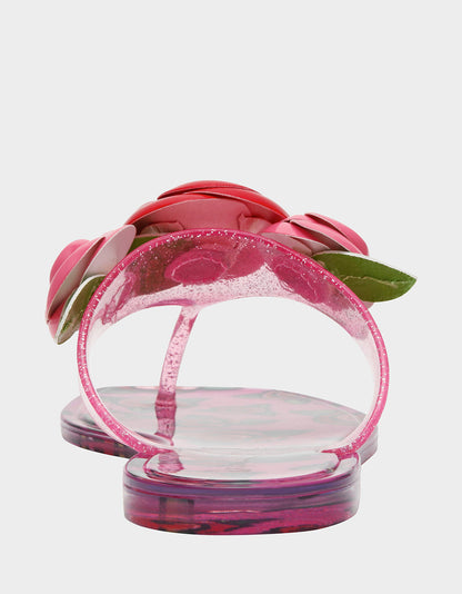 Betsey Johnson Deals | TREN01S5 FUSHIA ROSE Jelly Thong Strappy Women's Sandal