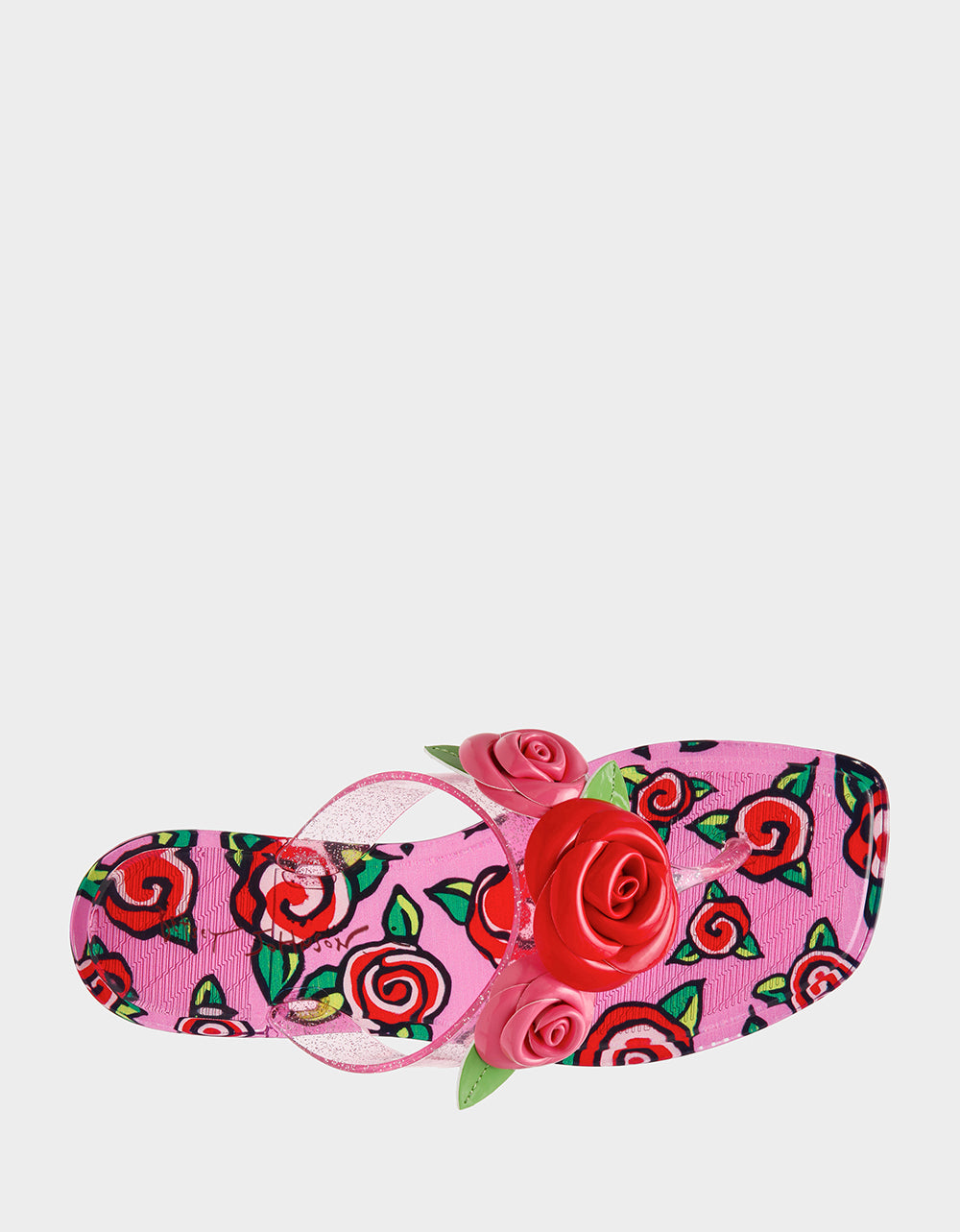 Betsey Johnson Deals | TREN01S5 FUSHIA ROSE Jelly Thong Strappy Women's Sandal