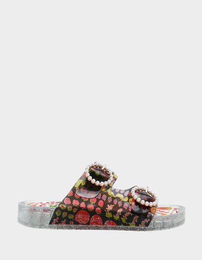 Betsey Johnson Customer Favorite | LANDIN BLACK MULTI Jelly Flatform Women's Sandal