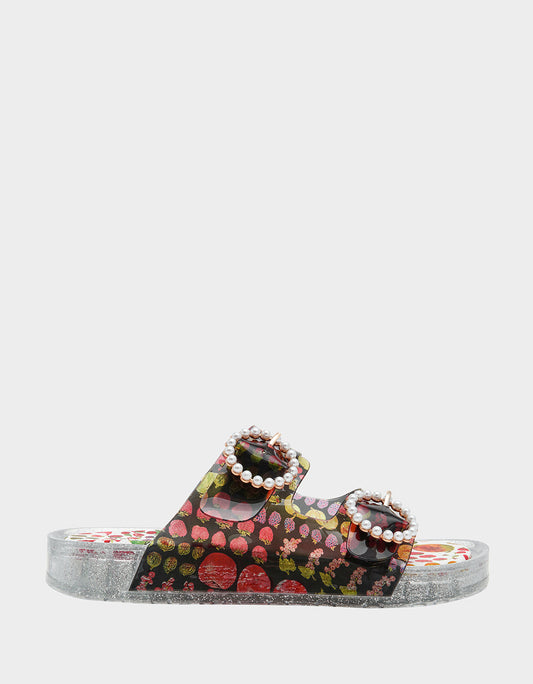 Betsey Johnson Customer Favorite | LANDIN BLACK MULTI Jelly Flatform Women's Sandal