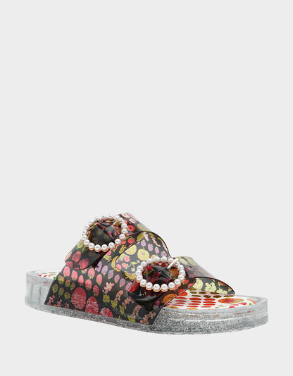 Betsey Johnson Customer Favorite | LANDIN BLACK MULTI Jelly Flatform Women's Sandal