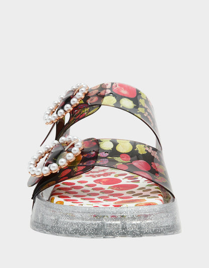Betsey Johnson Customer Favorite | LANDIN BLACK MULTI Jelly Flatform Women's Sandal