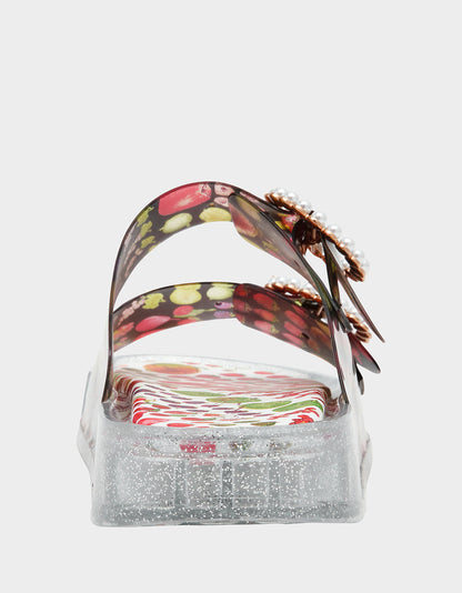 Betsey Johnson Customer Favorite | LANDIN BLACK MULTI Jelly Flatform Women's Sandal