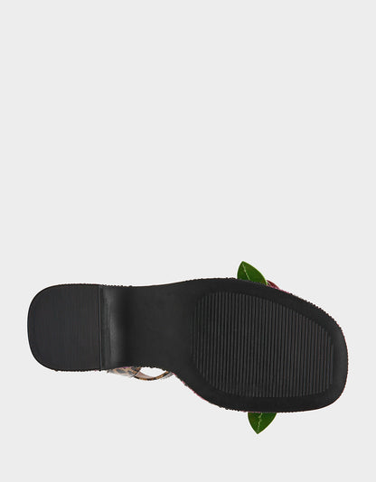 Betsey Johnson Special Offer | LIZZETE Black Rose Platform Flowers Embellished Women's Wedge Heel