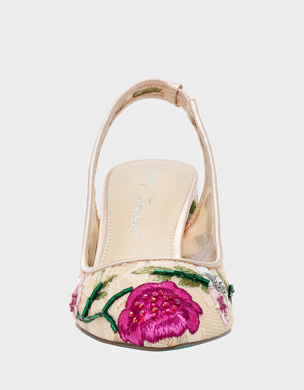 Betsey Johnson Essential | LIRA BLUSH MULTI FLORAL Pointed-Toe Slingback Mesh Women's Heel
