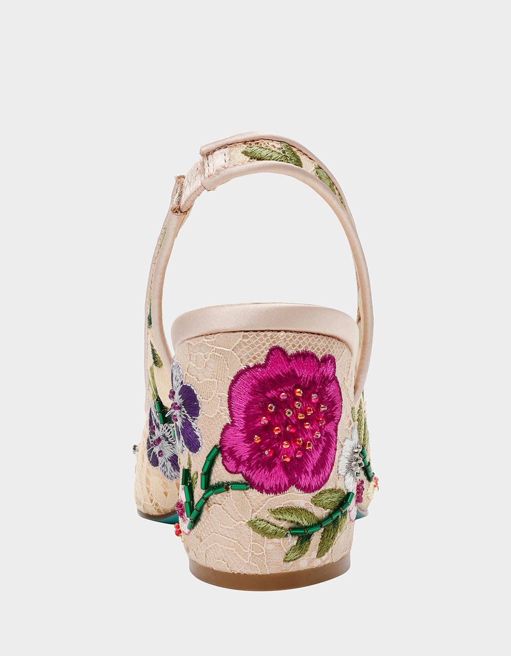 Betsey Johnson Essential | LIRA BLUSH MULTI FLORAL Pointed-Toe Slingback Mesh Women's Heel