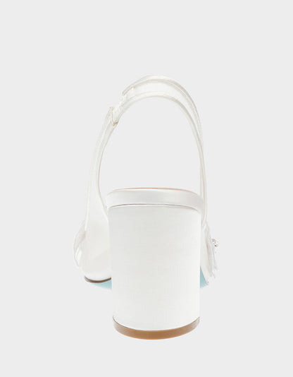 Betsey Johnson Top Pick | PETRA IVORY Slingback Floral Mesh Block Heel