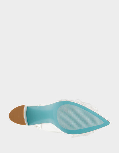 Betsey Johnson Top Pick | PETRA IVORY Slingback Floral Mesh Block Heel