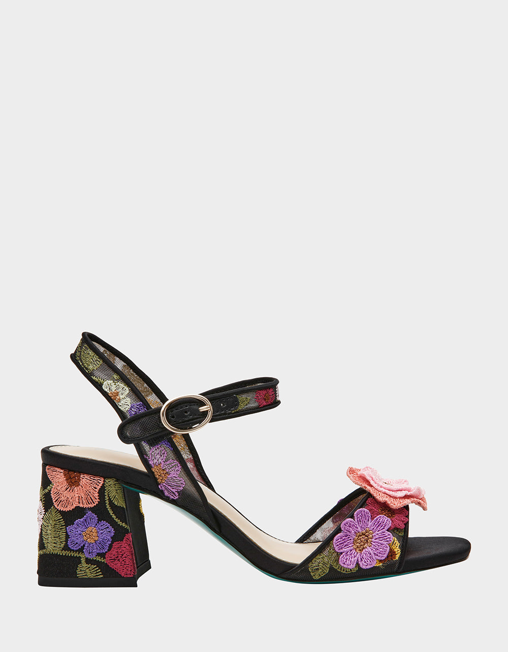 Betsey Johnson Best Price | BLARE BLACK FLORAL Square-Toe Slingback Block Heel