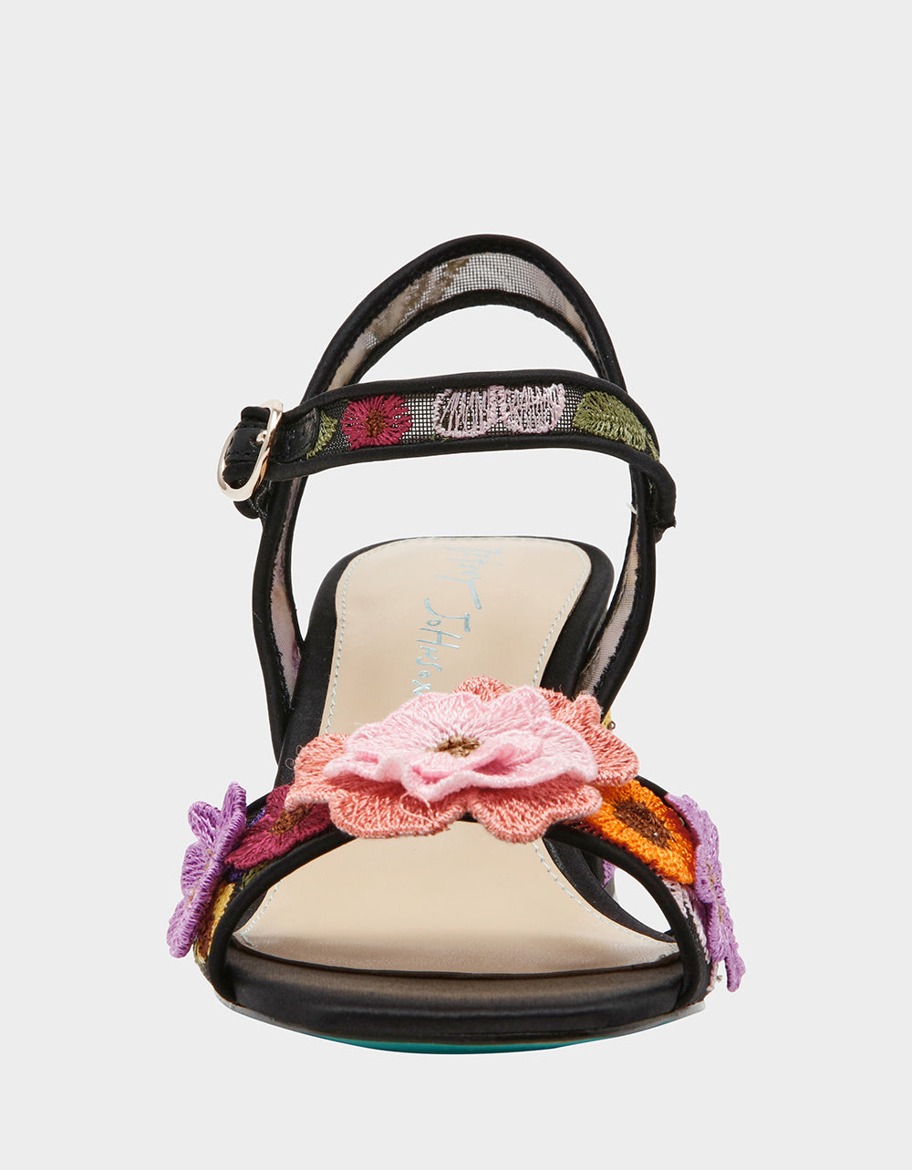 Betsey Johnson Best Price | BLARE BLACK FLORAL Square-Toe Slingback Block Heel