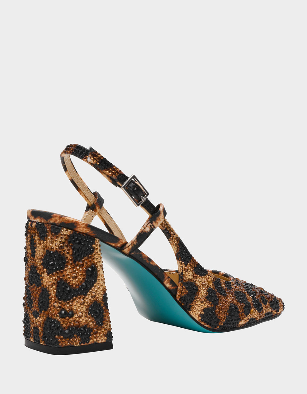 Betsey Johnson Best Seller | ELIAS LEOPARD Square-Toe Slingback Block Heels