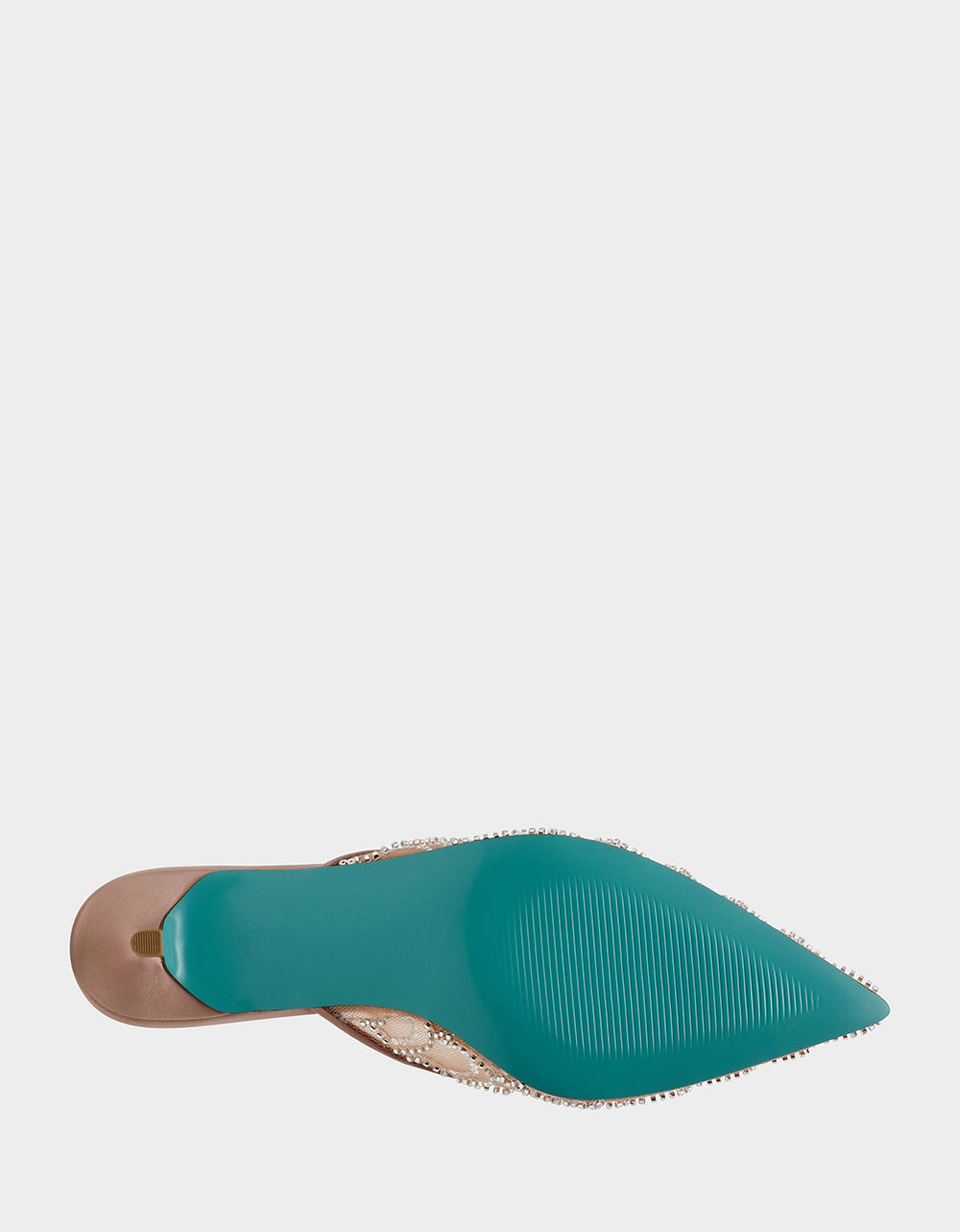 Betsey Johnson Popular | ELLIS NUDE Pointed-Toe Mesh Embellished Mule Women's Kitten Heel