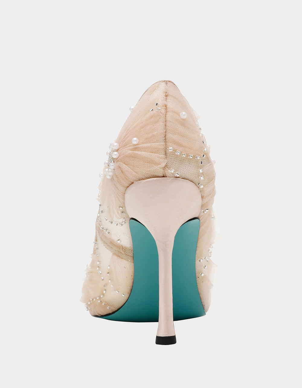 Betsey Johnson Everyday | ROXIE Nude Pointed-Toe Mesh Stiletto Pump Women's Heel