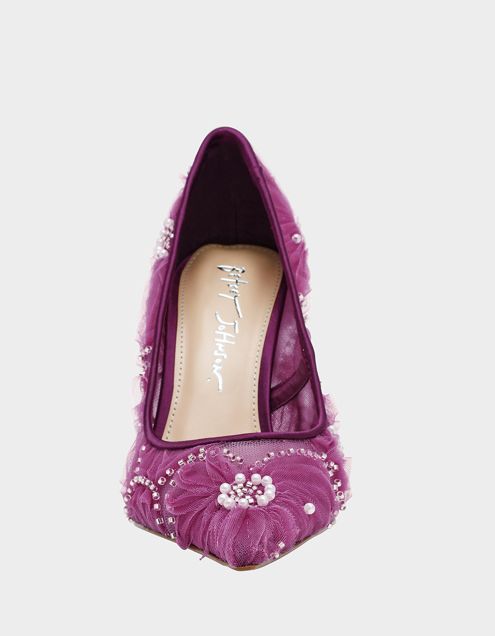 Betsey Johnson Discount | ROXIE OXBLOOD Pointed-Toe Mesh Stiletto Pump Women's Heel