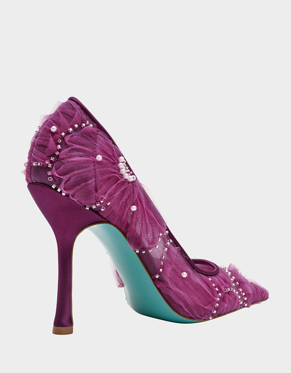 Betsey Johnson Discount | ROXIE OXBLOOD Pointed-Toe Mesh Stiletto Pump Women's Heel