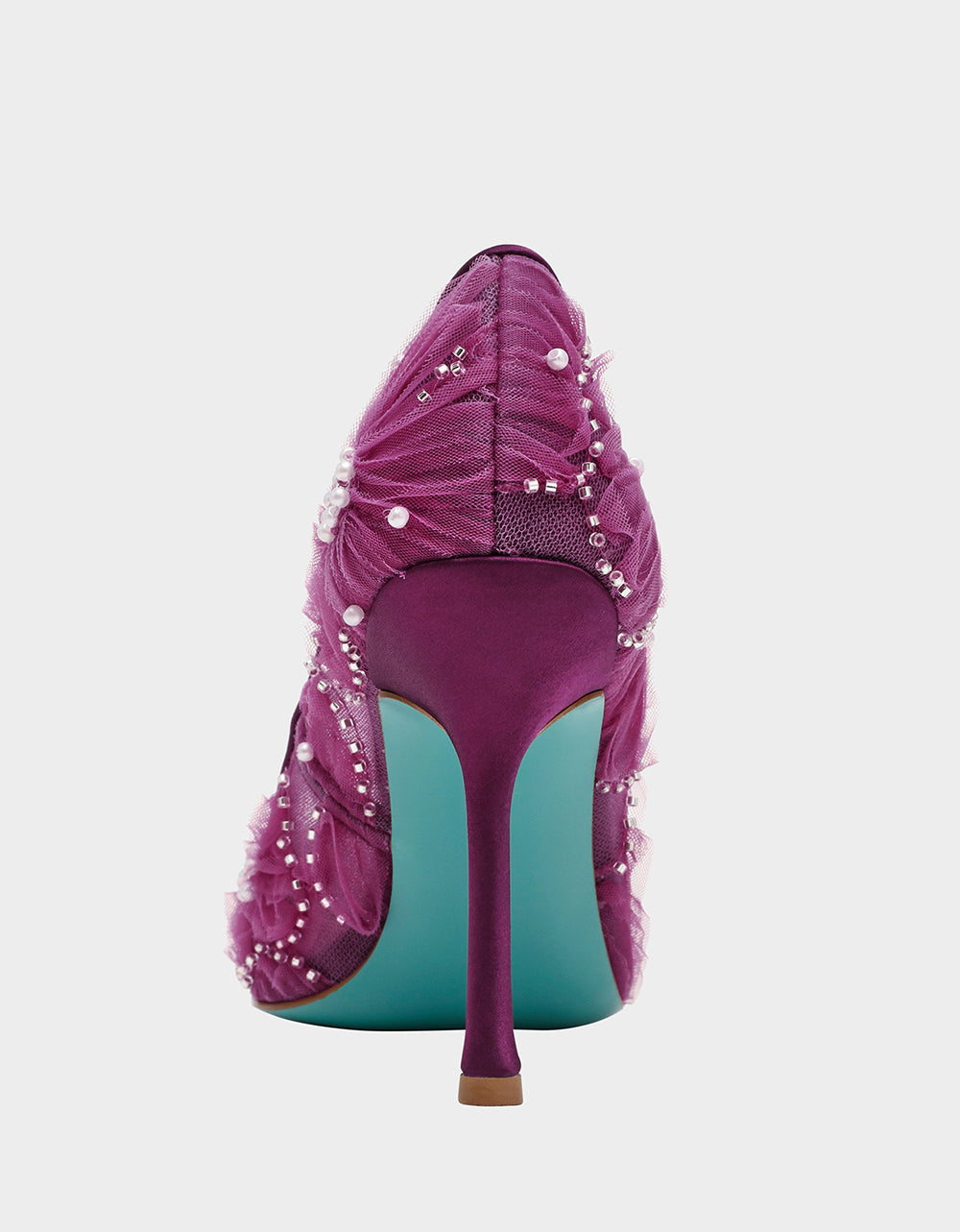 Betsey Johnson Discount | ROXIE OXBLOOD Pointed-Toe Mesh Stiletto Pump Women's Heel