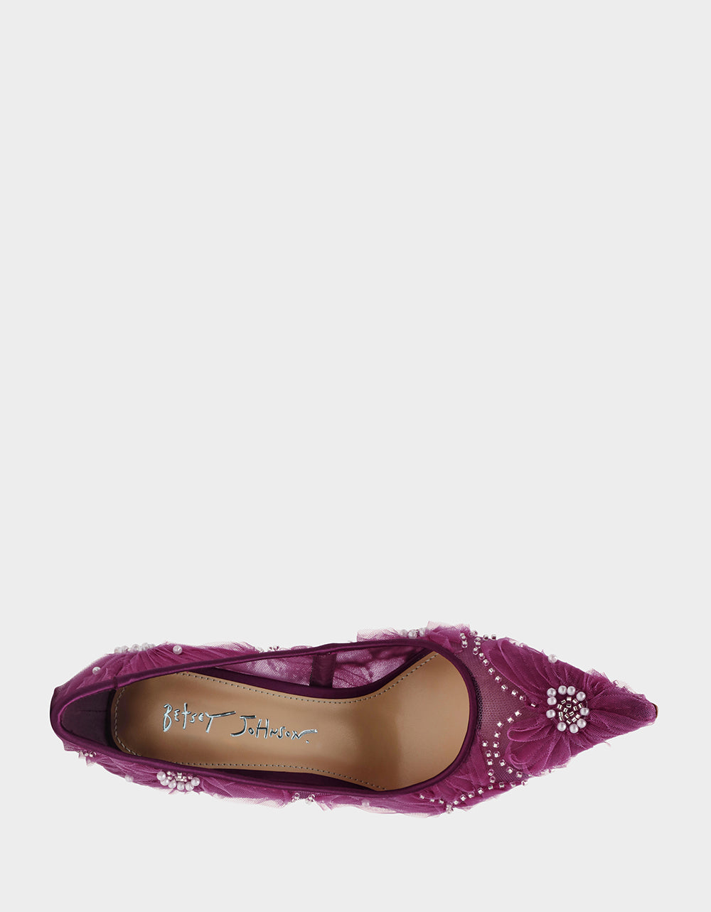 Betsey Johnson Discount | ROXIE OXBLOOD Pointed-Toe Mesh Stiletto Pump Women's Heel