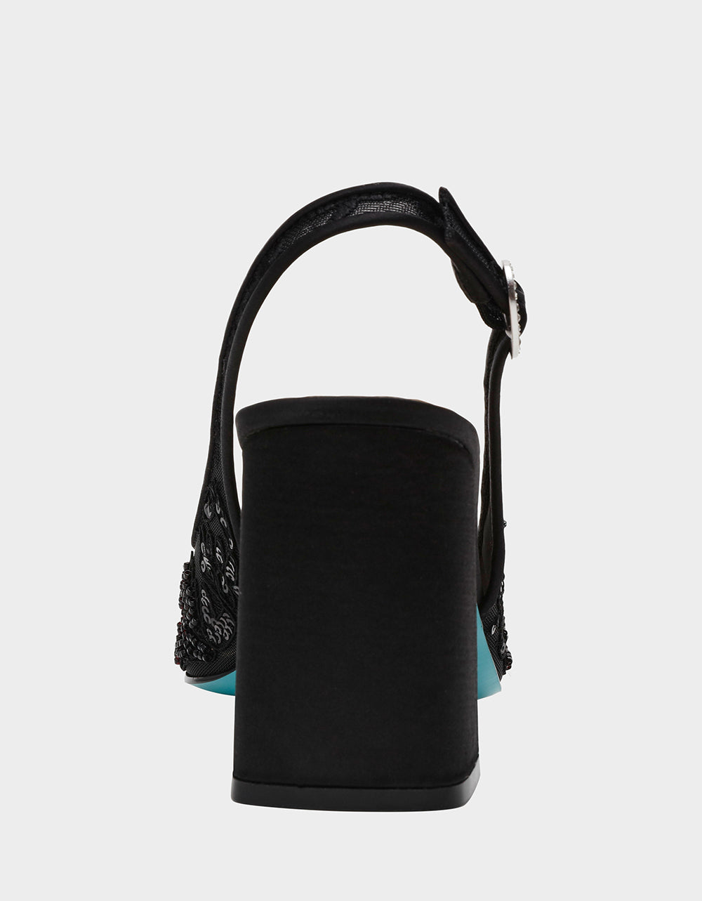 Betsey Johnson Premium | NINAH BLACK Square-Toe Slingback Mesh Block Heels