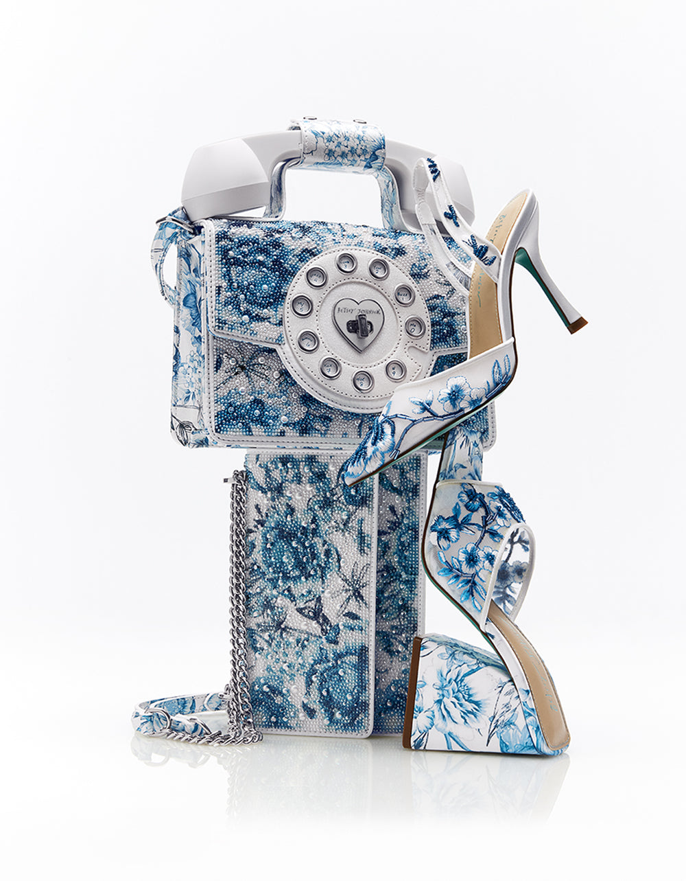 Betsey Johnson Featured | ROO BLUE FLORAL Slip-On Heel