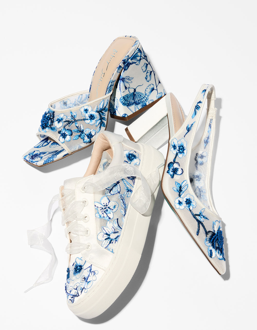 Betsey Johnson Featured | ROO BLUE FLORAL Slip-On Heel