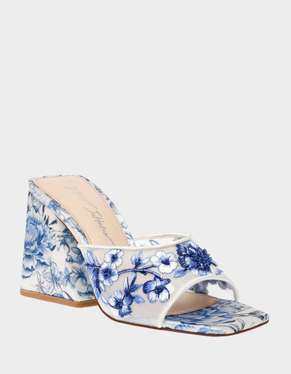Betsey Johnson Featured | ROO BLUE FLORAL Slip-On Heel