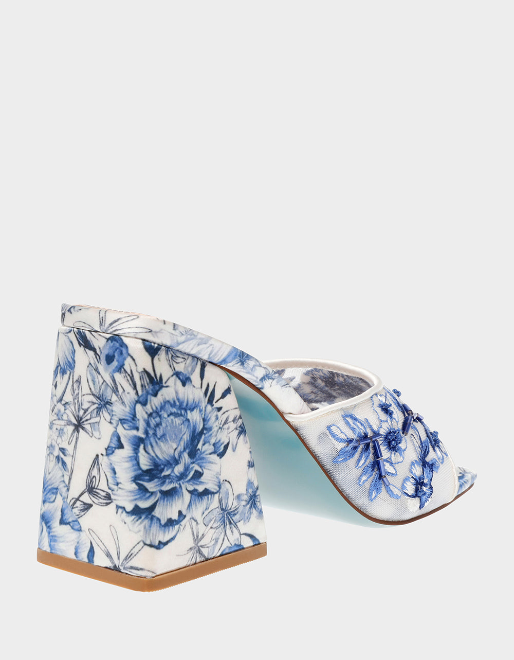 Betsey Johnson Featured | ROO BLUE FLORAL Slip-On Heel