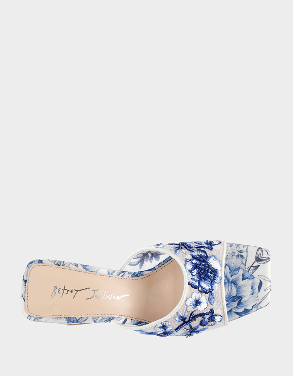 Betsey Johnson Featured | ROO BLUE FLORAL Slip-On Heel