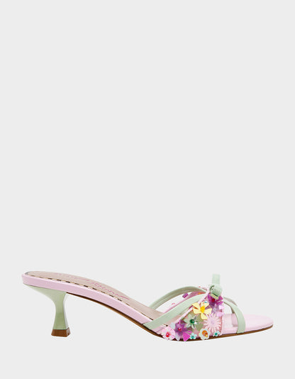 Betsey Johnson Deals | SHIRLEY Pink Multi Women's Kitten Heel Mule Heel