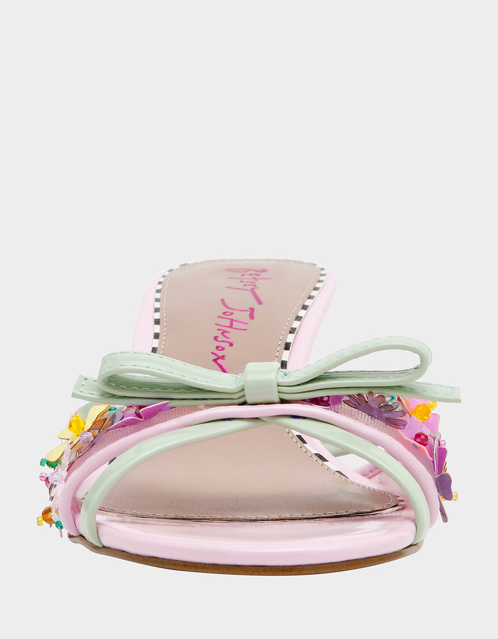 Betsey Johnson Deals | SHIRLEY Pink Multi Women's Kitten Heel Mule Heel