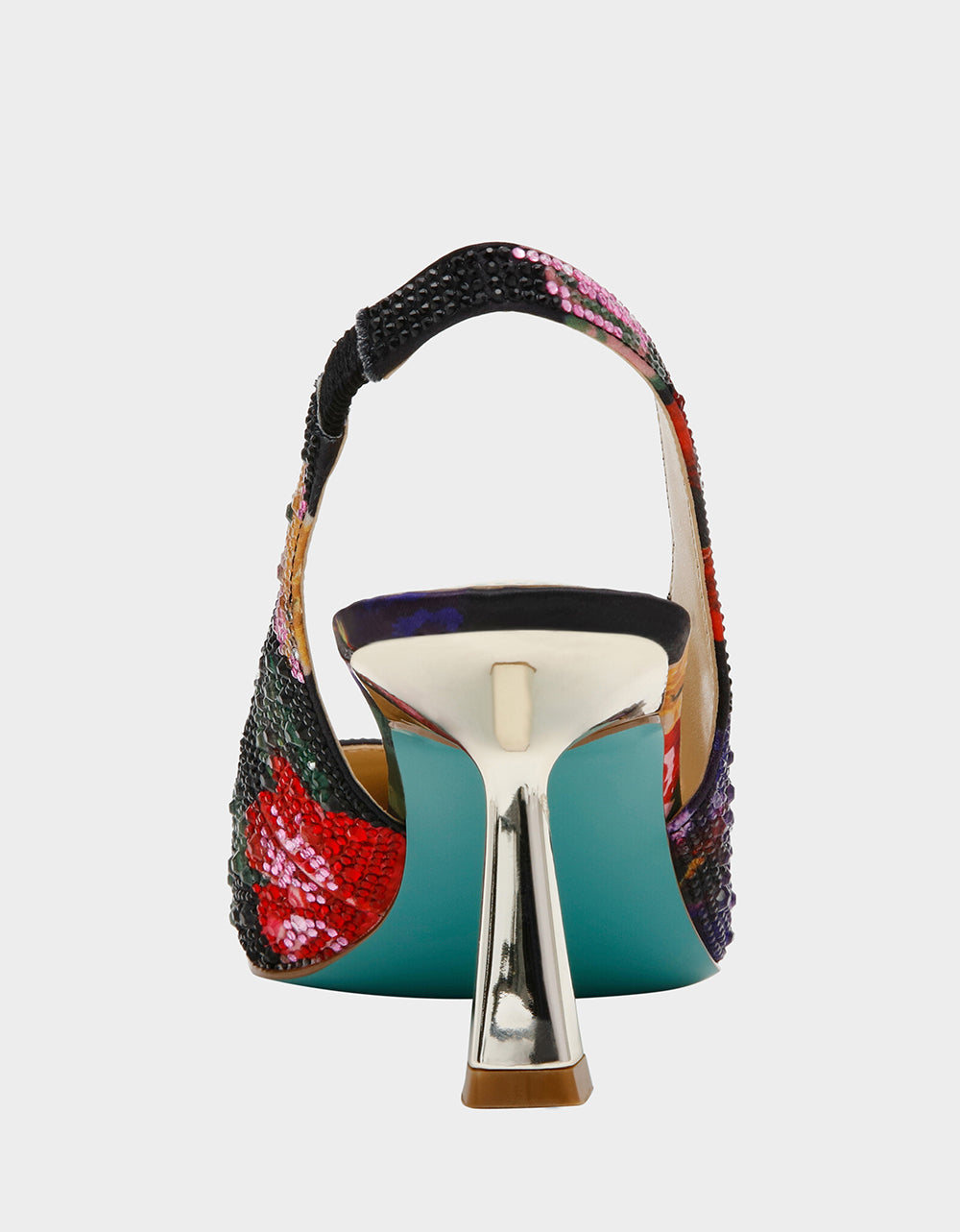 Betsey Johnson Special Offer | CLARK HEELS BLACK FLOWER MULTI Slingback Women's Kitten Heel