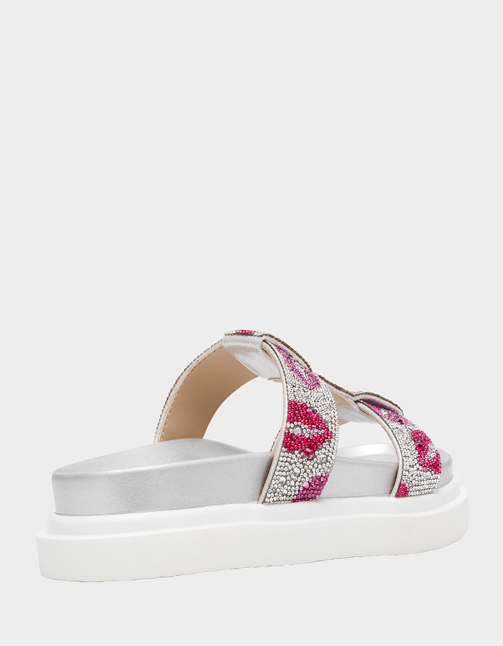 Betsey Johnson Sale | BILLY MULTI LIPS Women's Footbed Slip-On Lip Print Sandal