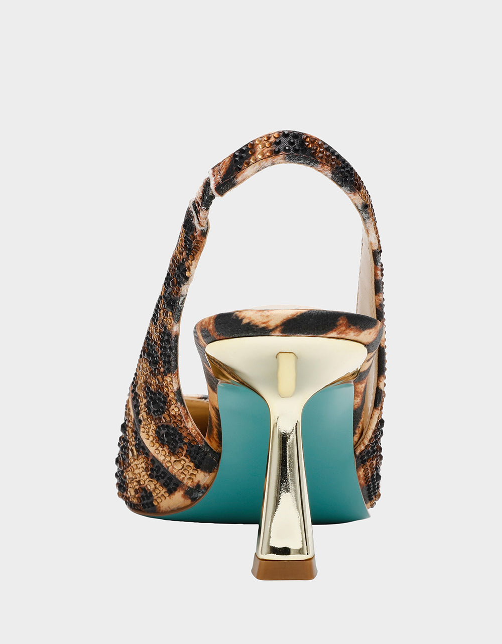 Betsey Johnson Hot Sale | CLARK HEELS NUDE LEOPARD Slingback Women's Kitten Heel
