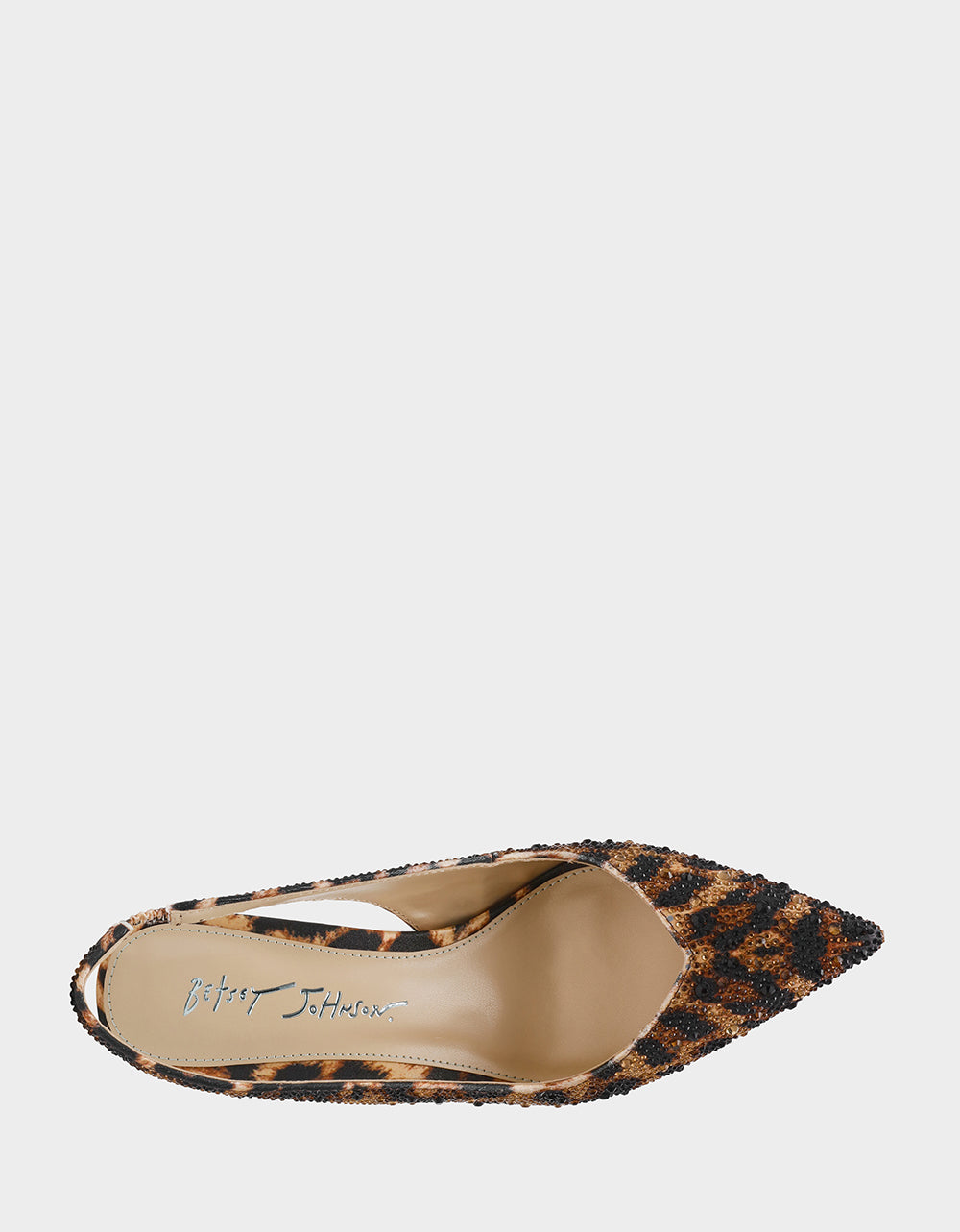 Betsey Johnson Hot Sale | CLARK HEELS NUDE LEOPARD Slingback Women's Kitten Heel