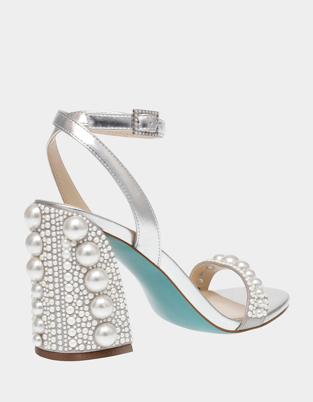 Betsey Johnson Quality | LEXI SILVER PEARL Block Heels