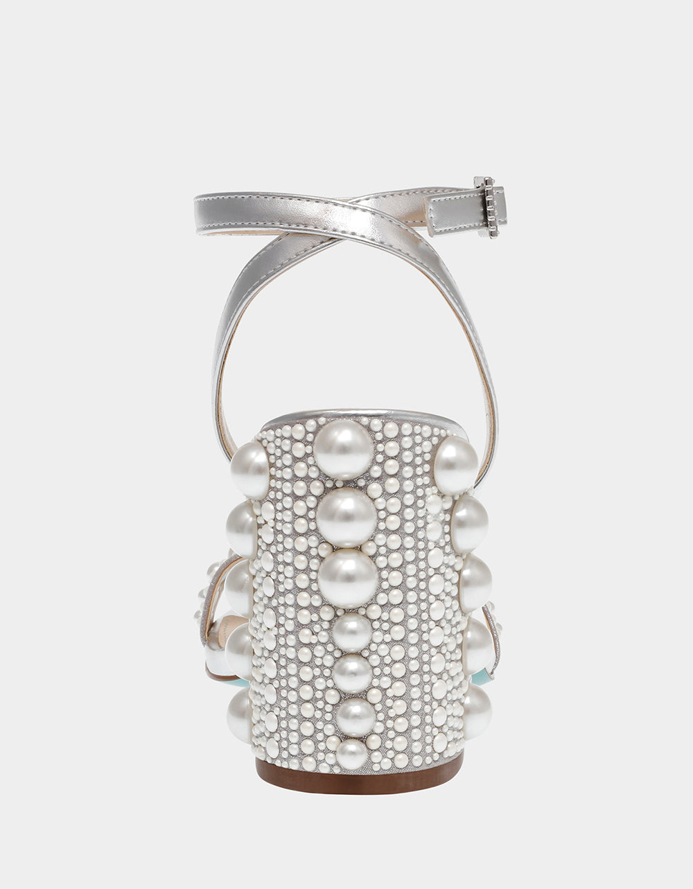 Betsey Johnson Quality | LEXI SILVER PEARL Block Heels