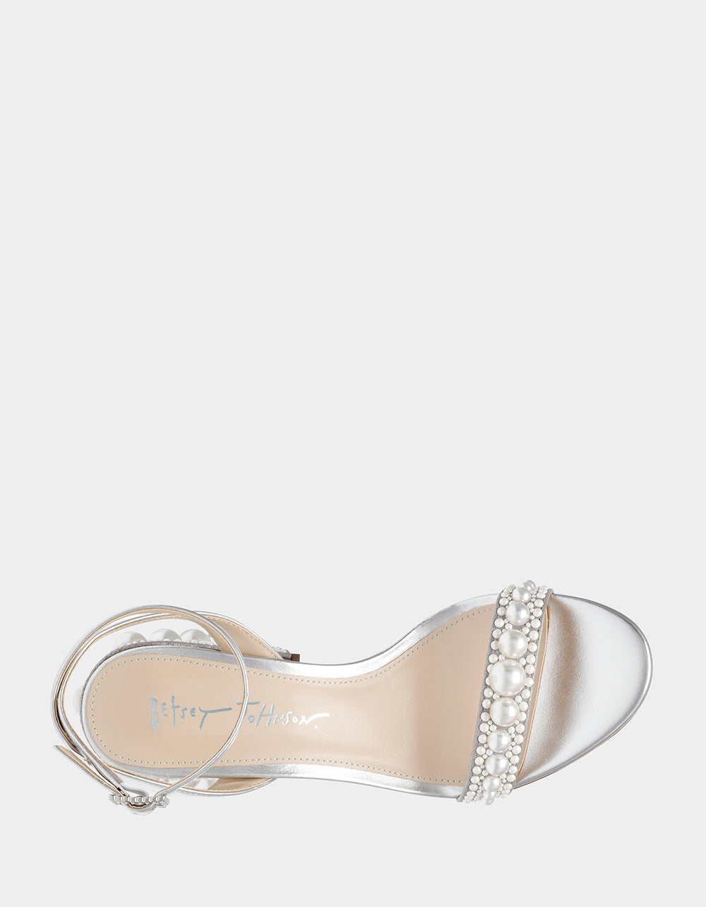 Betsey Johnson Quality | LEXI SILVER PEARL Block Heels