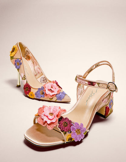 Betsey Johnson Discount | AIMEY NUDE FLORAL Pointed-Toe Stiletto Pump Heel