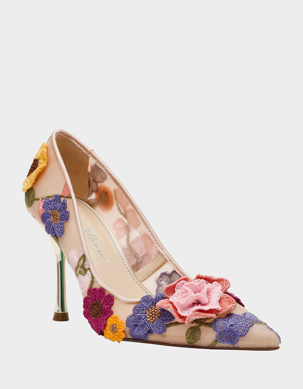 Betsey Johnson Discount | AIMEY NUDE FLORAL Pointed-Toe Stiletto Pump Heel