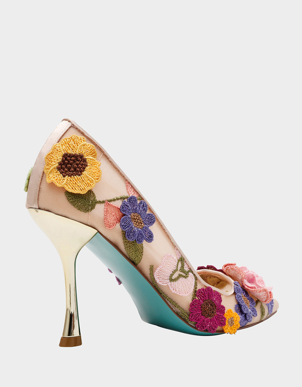 Betsey Johnson Discount | AIMEY NUDE FLORAL Pointed-Toe Stiletto Pump Heel