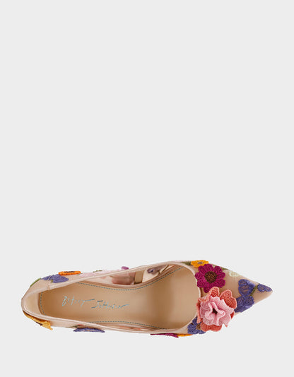 Betsey Johnson Discount | AIMEY NUDE FLORAL Pointed-Toe Stiletto Pump Heel