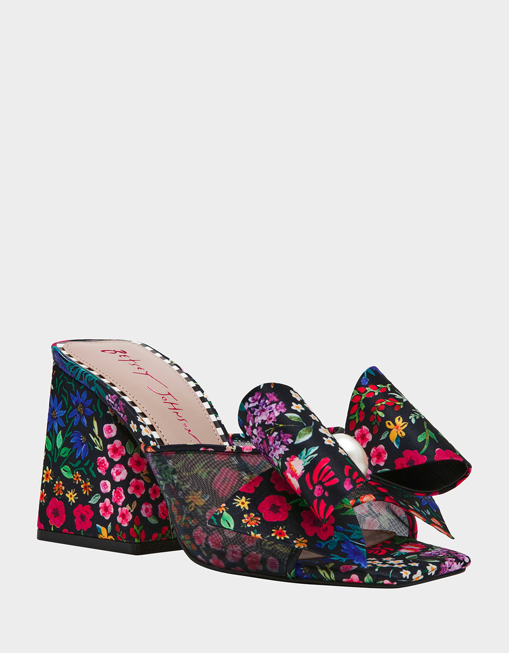Betsey Johnson Top Pick | JORDN DITSY FLORAL Square-Toe Mule Block Heel
