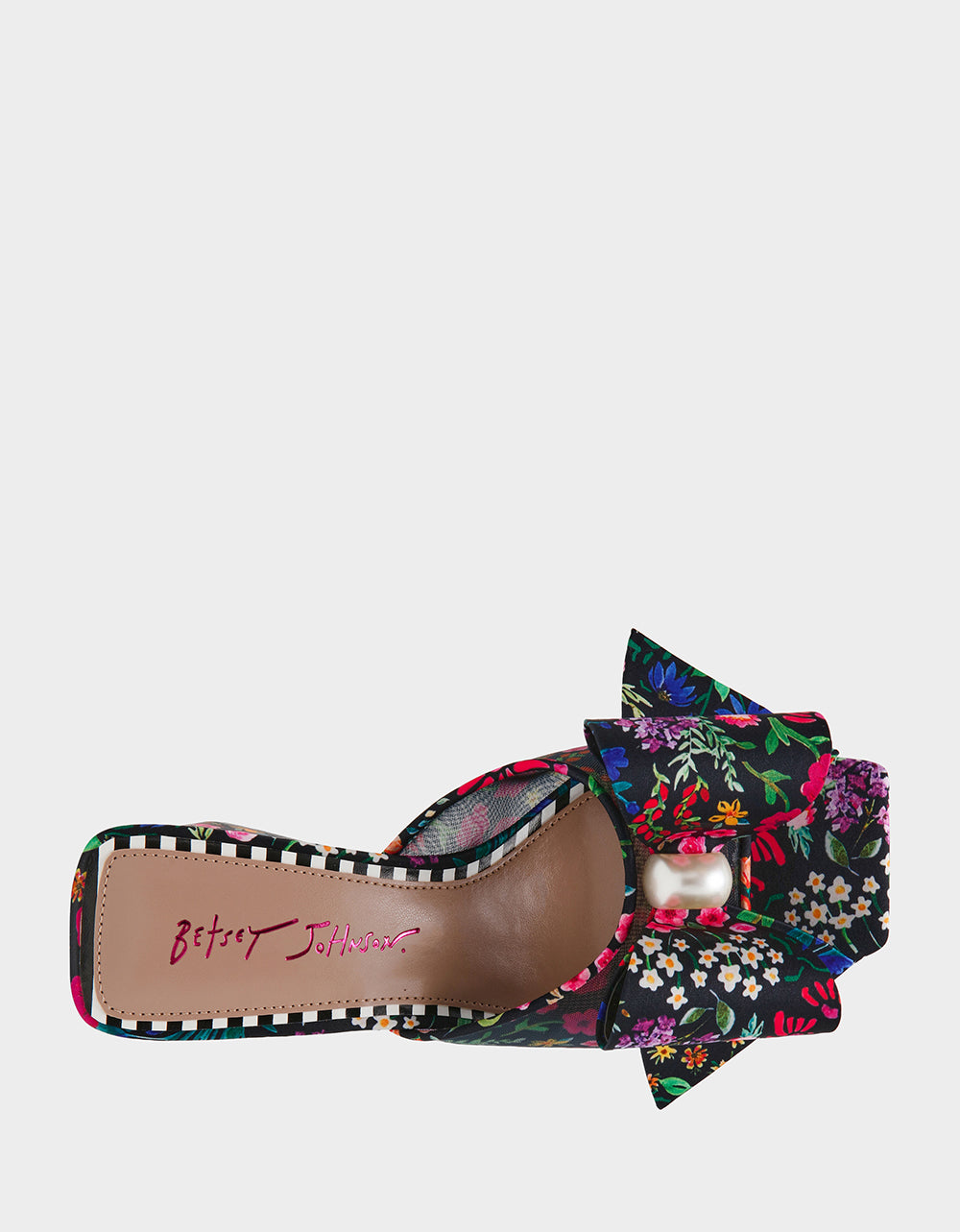 Betsey Johnson Top Pick | JORDN DITSY FLORAL Square-Toe Mule Block Heel