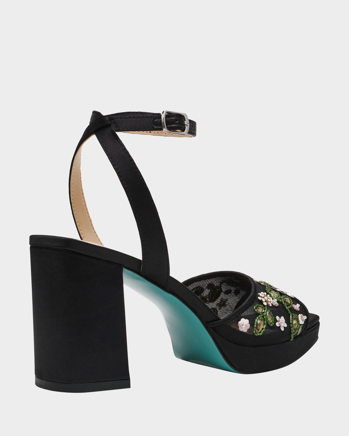 Betsey Johnson Recommended | KIRRA BLACK Platform Strappy Square-Toe Block Heel