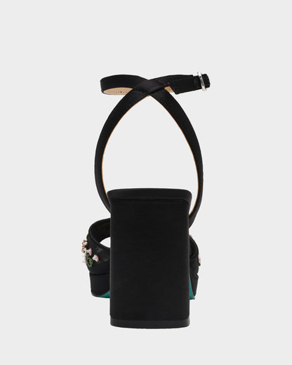 Betsey Johnson Recommended | KIRRA BLACK Platform Strappy Square-Toe Block Heel
