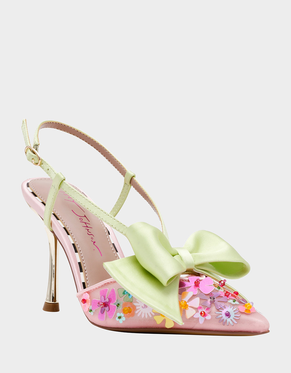 Betsey Johnson Trending | MELISA PINK MULTI Women's Floral Bow Stiletto Heel