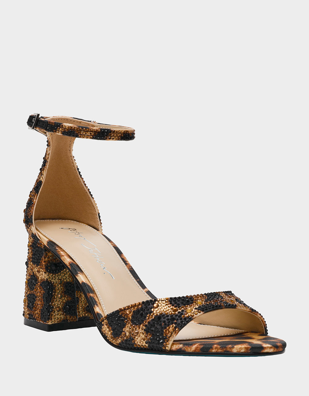 Betsey Johnson Smart Buy | KAMI LEOPARD Block Heel Open Toe Women's Heel